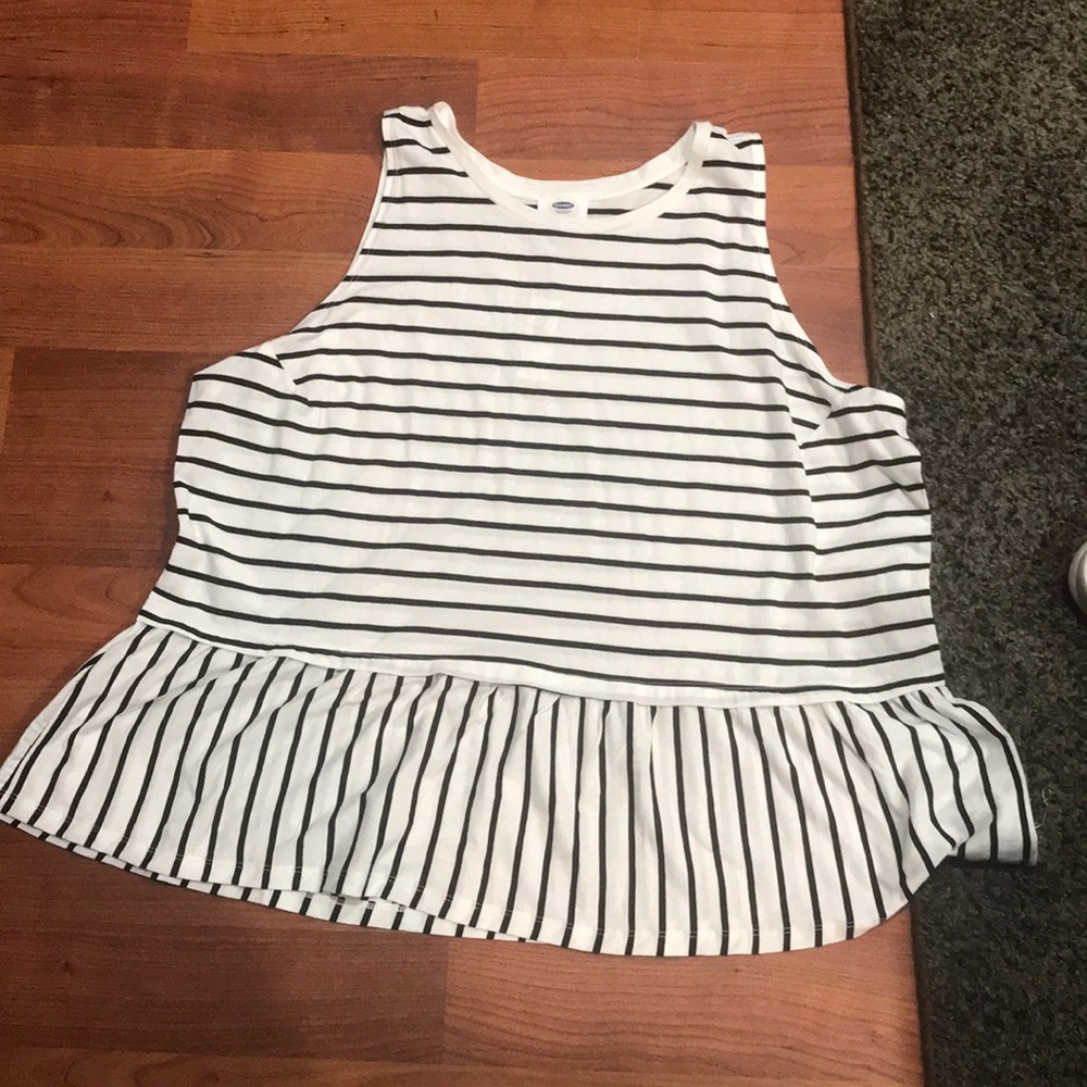 Black and white striped dress